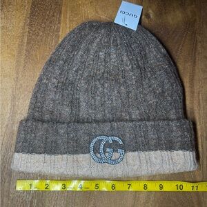Brown Two Tone Beanie Hat, No Brand